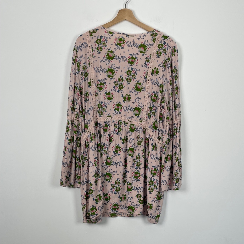 Matilda Janes Like A Lady Long Flare Sleeve Peasant Floral Pink Women 2XL Tunic - Picture 6 of 9